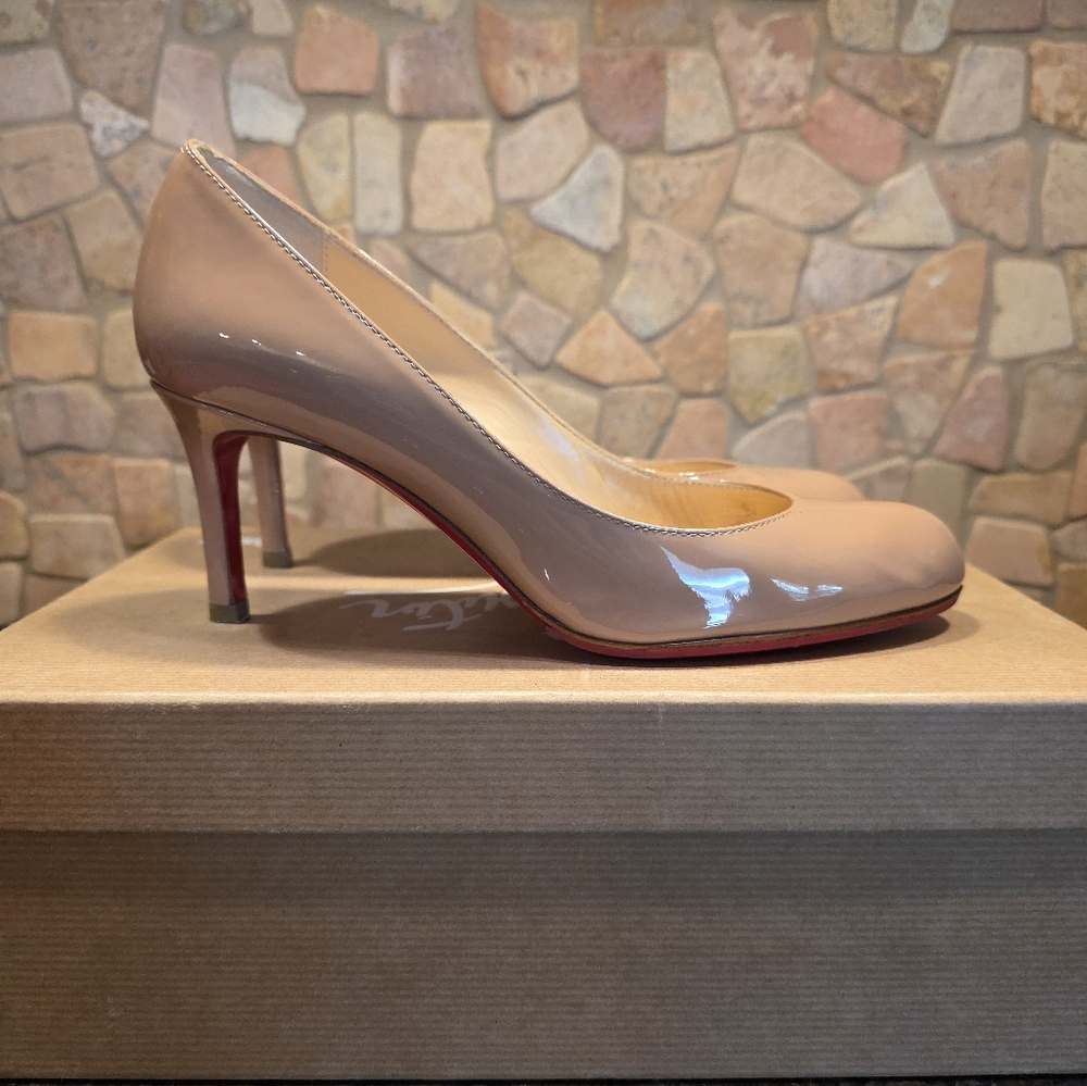 Christian LOUBOUTIN Simple Pump- Nude Round Toe 70 - Picture 6 of 10